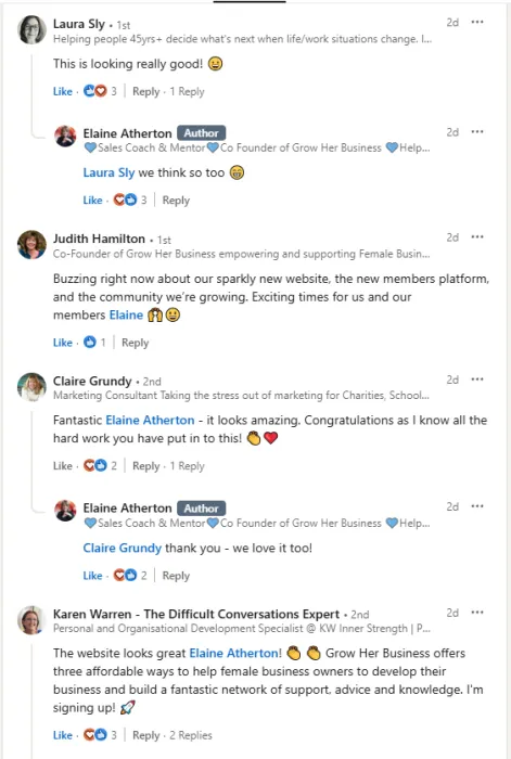 linkedin praise for GHB website